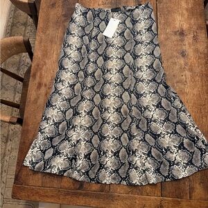 Zara ANIMAL PRINT SATIN MIDI SKIRT XL